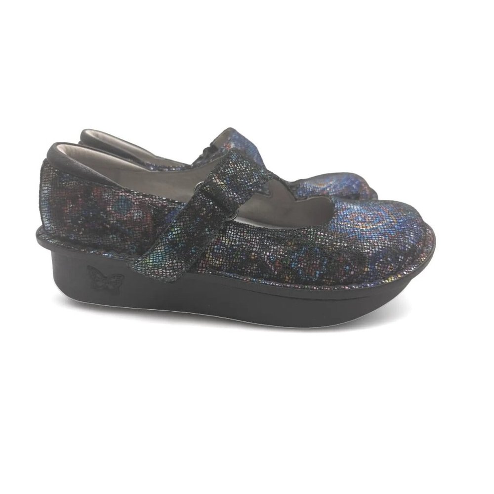 Alegria Dayna Beauty Blur Mary Jane Metallic Leather Shoes Size US 5 EU 35 - Picture 8 of 11